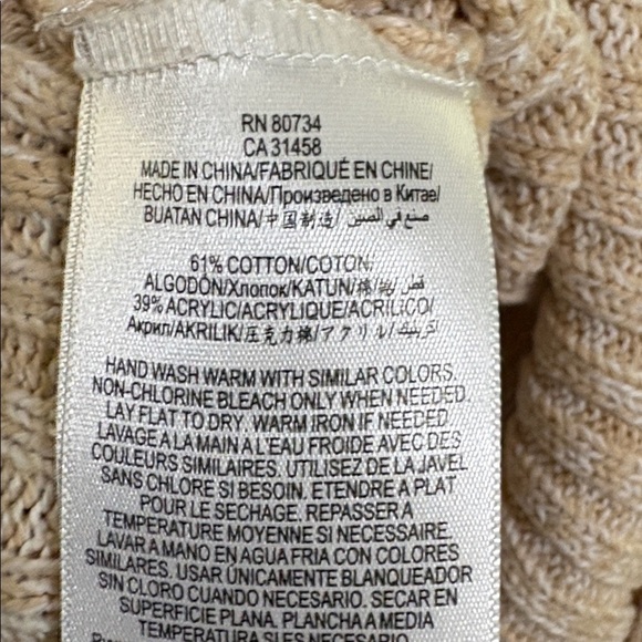 BCBGeneration Sweater Womens Small S Tunic tan and white - Picture 6 of 6